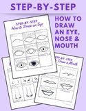 3 Page How to Draw an Eye, A Nose and A Mouth Printable Pa