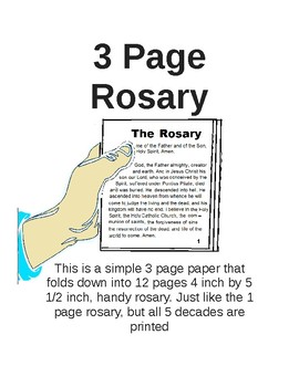 Preview of 3 Page Rosary