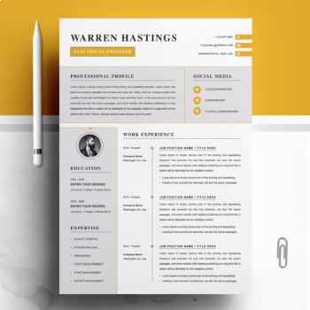 Preview of 3 Pages Resume Template, MS Word