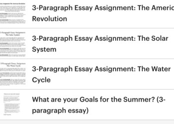 essay assignments for middle school