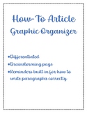 3 Paragraph "How-To" Article Graphic Organizer- Differentiated