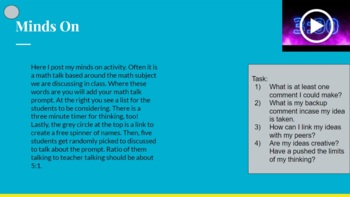 Preview of 3 Part Math Lesson Template 