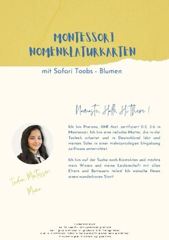 Preview of 3 Part Montessori Cards - Flowers Safari Toob (German)