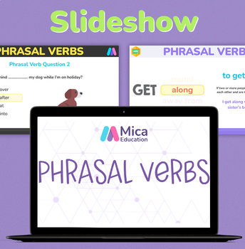 Preview of 3 Phrasal Verbs Slideshows: stylish and fun powerpoint presentations (B1 - C2)