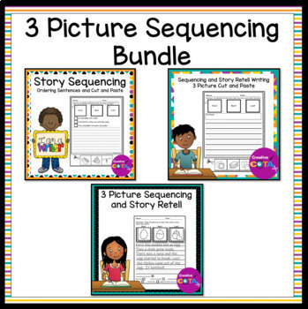 Preview of Sequencing Story Events Retell Writing Activities & Worksheets Bundle