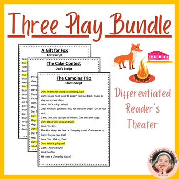 Preview of 3 Play Bundle- Differentiated, Multileveled, Decodable Reader's Theater Scripts