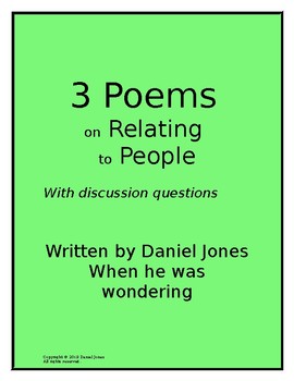 Preview of 3 Poems on Relating to People- w/ Discussion Questions