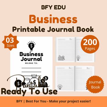 Preview of 3 Printable Business Journal 8.5''x8.5''-6''x9''-8.5″ x 11″ 200 pages