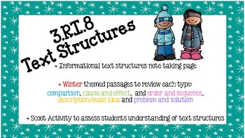Preview of 3.RI.8 Text Structures Packet {Winter Themed!}