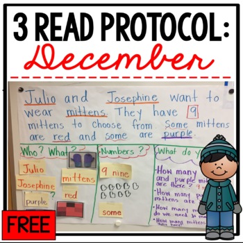 Preview of Solving Word Problems Using the Strategy 3 Read Protocol | December FREEBIE