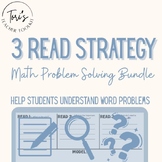 3 Read Strategy Math | Problem Solving Mats | Math Thinking Routine