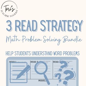 Preview of 3 Read Strategy Math | Problem Solving Mats | Math Thinking Routine