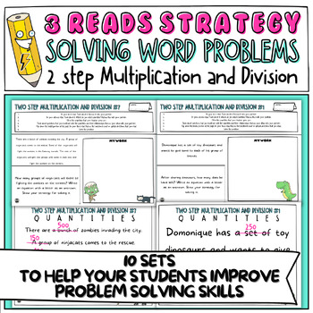 Preview of 3 Reads Problem Solving Strategy | 2 Step Multiplication & Division