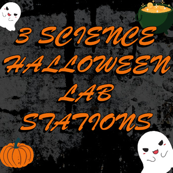 Preview of 3 Science Halloween Easy Lab Stations