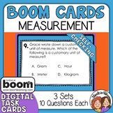 3 Sets of Measurement Boom Cards Distance Learning 10 ques