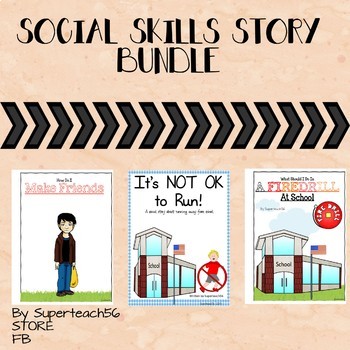 Preview of 3 Social Skills Stories BUNDLE