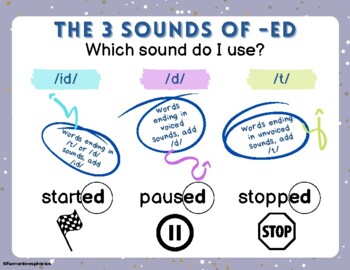 Preview of 3 Sounds of -ed Infographic (FREEBIE)