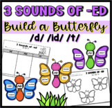 3 Sounds of -ed Suffix Build a Butterfly Spring Worksheets