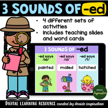 Preview of 3 Sounds of -ed Suffix Google Slides Activity
