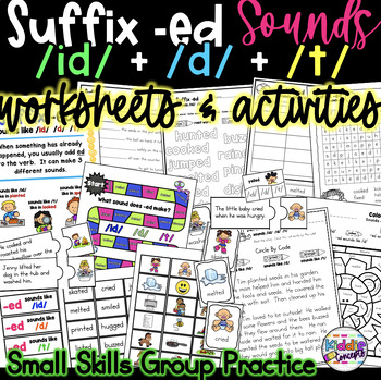 Preview of 3 Sounds of -ed Worksheets Inflectional Ending