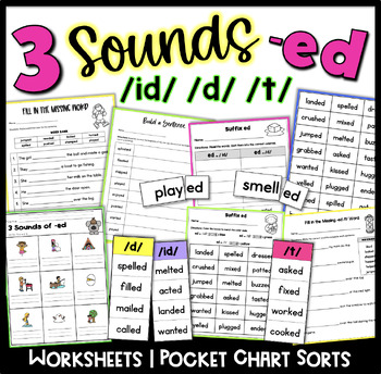 Preview of 3 Sounds of -ed  Worksheets and Sorts Inflectional Endings