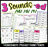 3 Sounds of -ed  Worksheets and Sorts Inflectional Endings