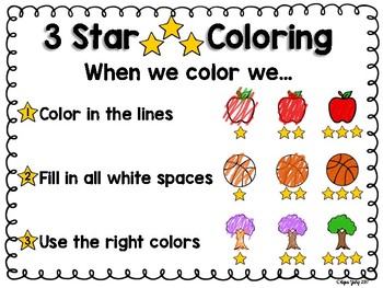3 Star Coloring Poster by Kyra Yung | Teachers Pay Teachers