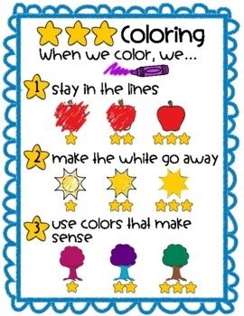 Preview of 3 Star Coloring Printable Anchor Chart