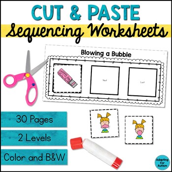 Preview of 3 Step Sequencing Pictures Cut and Paste Activities for Special Education