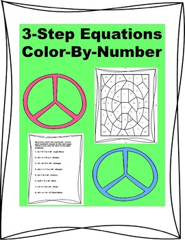 Preview of 3-Step Equation Color by Number