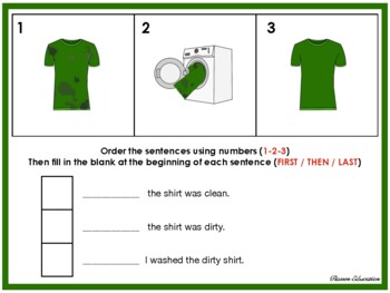 3-Step Picture Sequencing (Sorting Mats | Sequencing Activities | 20 ...