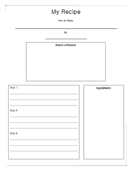 Recipe Form Template from ecdn.teacherspayteachers.com