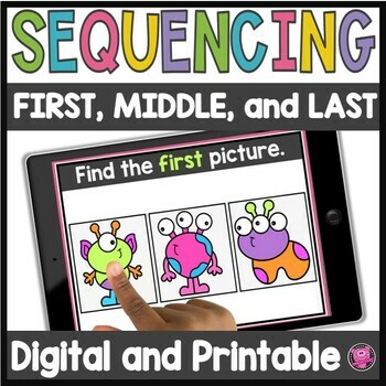 Preview of 3 Step Sequencing Story Pictures Cards - First Middle Last Sequencing Activities