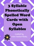 3 Syllable Phonetically Spelled Word Cards with Open Syllables