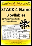 3  Syllable Words Game - STACK 4 - Board and 50 Decodable 