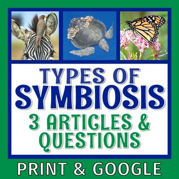 Preview of Symbiosis Reading Activity Commensalism Mutualism Parasitism Article