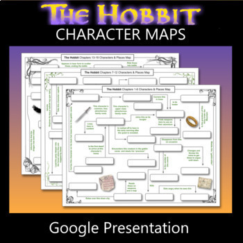 Preview of 3 THE HOBBIT Character Maps (Quiz, Worksheet, Review, Test) - NO PREP!