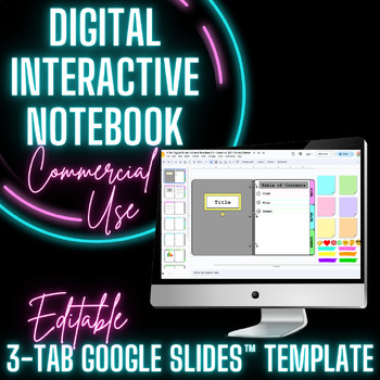 Preview of 3-Tab Digital Interactive Notebook EDITABLE Template for Google Slides™