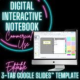 3-Tab Digital Interactive Notebook EDITABLE Template for G