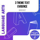 3 Theme Text Evidence | ELA Worksheet