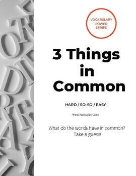 Preview of 3 Things In Common. Puzzle. Riddles. Logic. Word Association. Vocabulary. ESL.