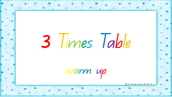 Preview of 3 Times Table Warm Up ACARA C2C Common Core aligned PowerPoint