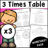 3 Times Table Worksheet Pack | Multiplication Facts Activities