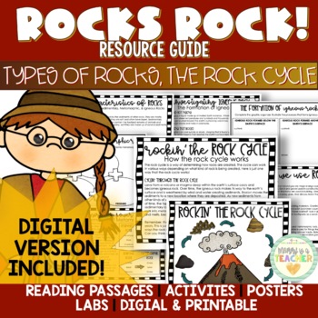 Preview of Types of Rock & Rock Cycle Activity Guide | DIGITAL + PRINT