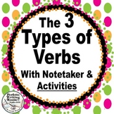 Verbs: BEING, ACTION, & LINKING! with Activities, Notetake