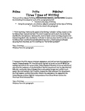 3 Types of Writing Informational, Opinion, Narrative Parag