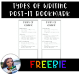 3 Types of Writing Post-IT Bookmarks