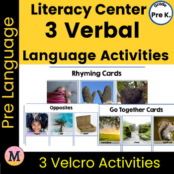 Preview of 3 Verbal Language Activities for Pre Kindergarten Age