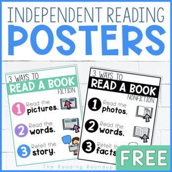 Preview of 3 Ways to Read a Book FREE Independent Reading Posters