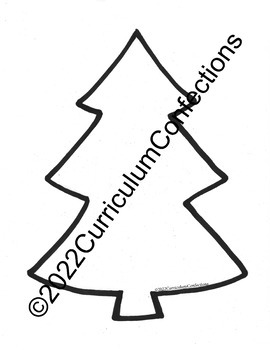 Preview of Winter Christmas Tree templates Collaborative Wreath Art Writing Prompts Labels